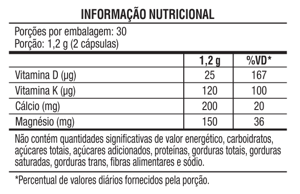 Cálcio + D3 + K + Magnésio