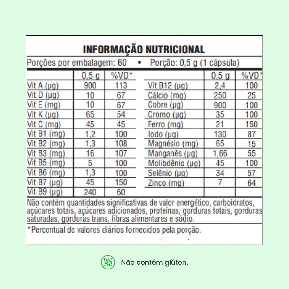 Vitamina A a Z Mulher - 60 cápsulas de 500mg - Conceptvit