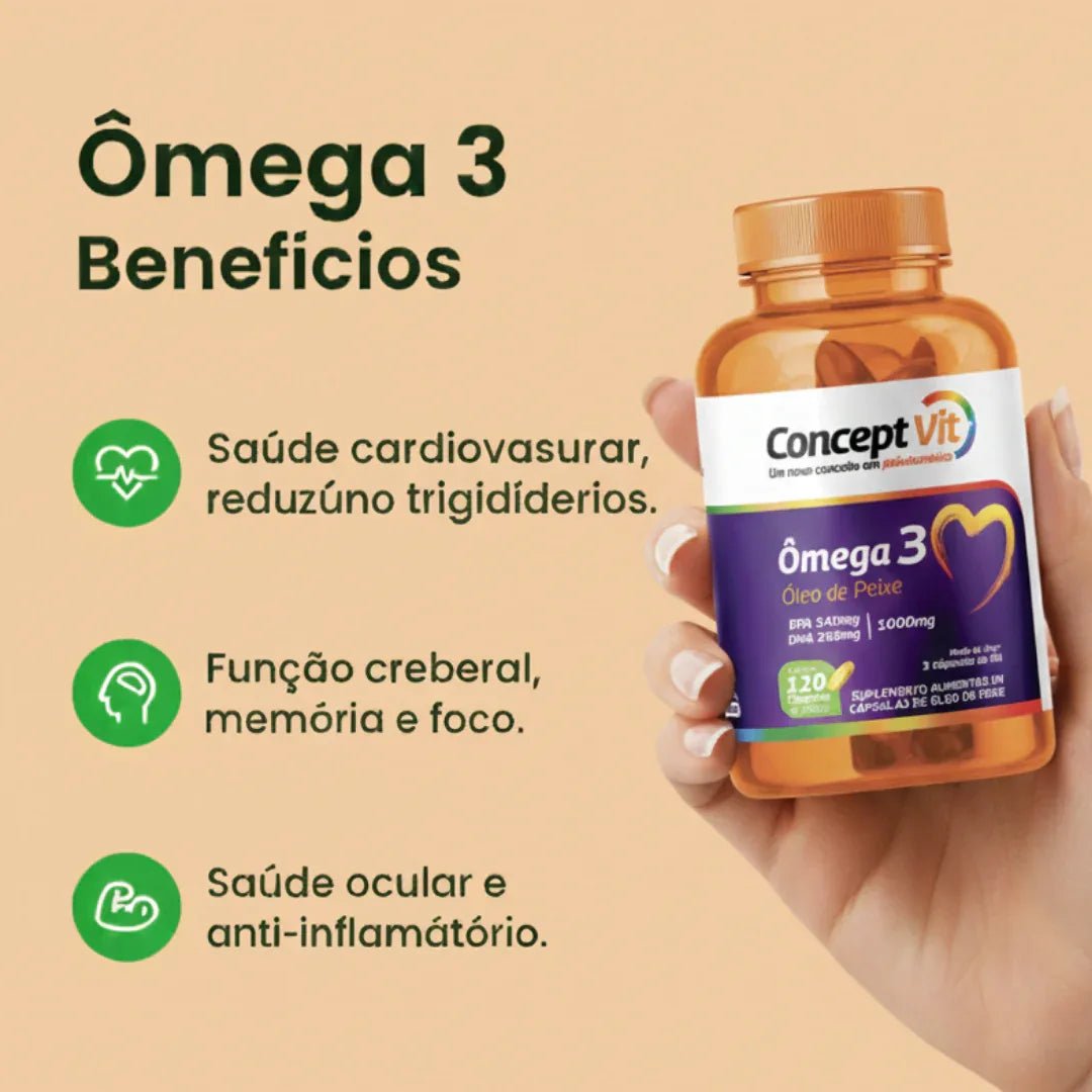 Omega 3 - 120 cápsulas de 1000mg - Conceptvit