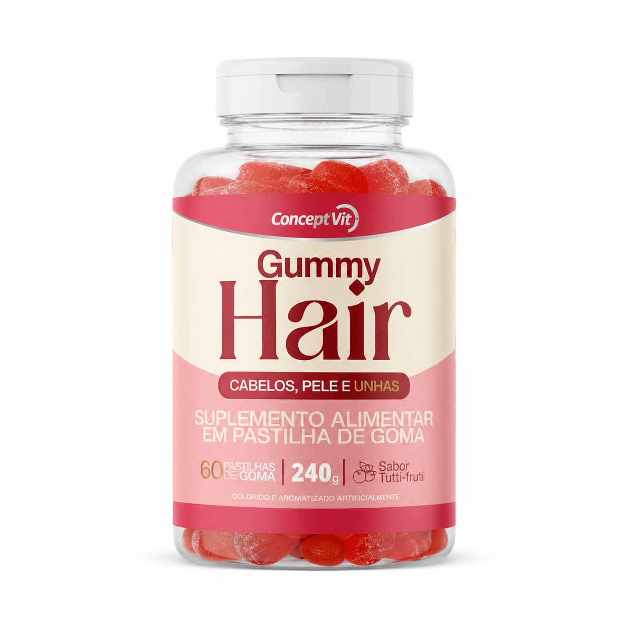 Gummy Hair Cabelos e unhas - 60 Gomas de 240mg - Conceptvit